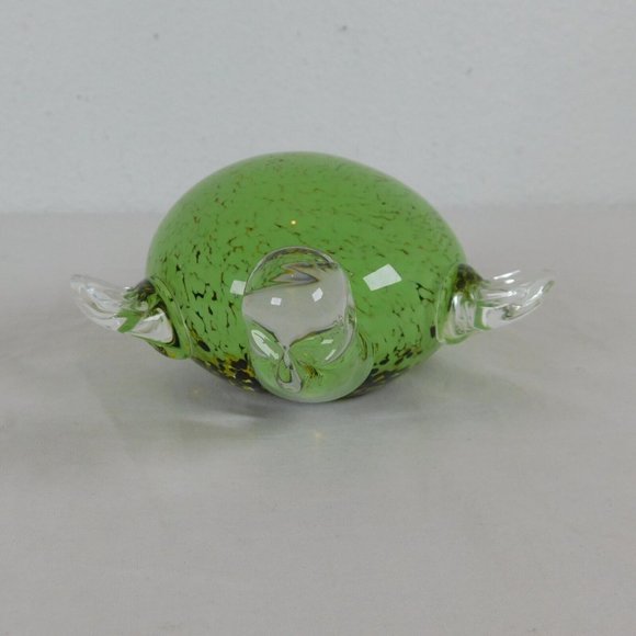 Gorgeous Designs Handblown Glass Green Sea Turtle Table Decor 8 in Paperweight - Picture 2 of 7